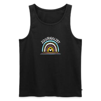 Vintage Retro Journalist Shirt Geschenk - Männer Premium Bio Tank Top - Schwarz - Vorne - AI Model Male 178 light (178cm)