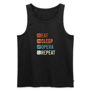 Eat Sleep Opera Repeat Shirt Geschenk - Männer Premium Bio Tank Top - Schwarz - Vorne - AI Model Male 178 light (178cm)