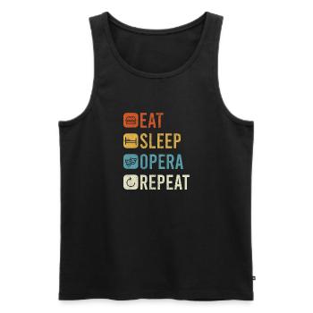 Eat Sleep Opera Repeat Shirt Geschenk - Männer Premium Bio Tank Top - Schwarz - Vorne - AI Model Male 178 light (178cm)