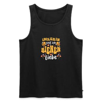 Imkerin Weil Ich Bienen Liebe Shirt Geschenk - Männer Premium Bio Tank Top - Schwarz - Vorne - Michal (187cm)