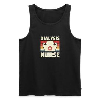 Dialysis Nurse Shirt Vintage Retro - Men's Premium Organic Tank Top - black - Front - Michal (187cm)