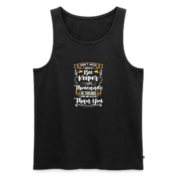 Dont Mess With A Bee Keeper Shirt Imker - Männer Premium Bio Tank Top - Schwarz - Vorne - Michal (187cm)