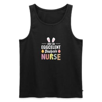 Just An Eggcelent Dialysis Nurse Shirt - Men's Premium Organic Tank Top - black - Front - Michal (187cm)