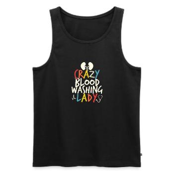 Crazy Blood Washing Lady Dialysis Nurse - Débardeur bio Premium Homme - noir - Devant - Michal (187cm)