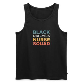 Chemise noire de l’escouade infirmière en dialyse - Débardeur bio Premium Homme - noir - Devant - AI Model Male 178 light (178cm)