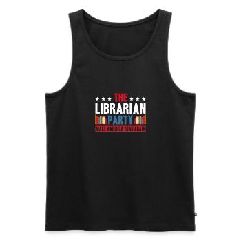 The Librarian Party Make America Read Again - Men's Premium Organic Tank Top - black - Front - AI Model Male 178 light (178cm)