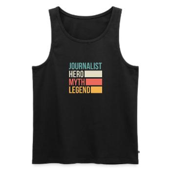 Journalist Hero Myth Legend Shirt - Männer Premium Bio Tank Top - Schwarz - Vorne - AI Model Male 178 light (178cm)