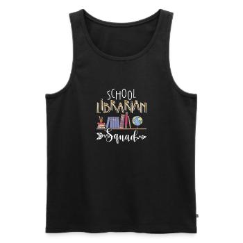 School Librarian Squad Shirt Gift - Men's Premium Organic Tank Top - black - Front - Michal (187cm)