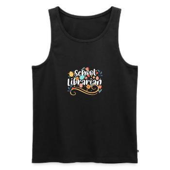 School Librarian Geschenk Schule - Männer Premium Bio Tank Top - Schwarz - Vorne - AI Model Male 178 light (178cm)