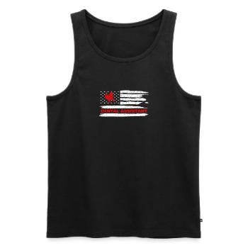 USA Flag America Fahen Dentiste - Débardeur bio Premium Homme - noir - Devant - Michal (187cm)