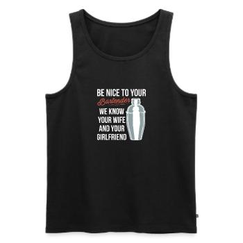 Be Nice To You Bartender Shirt Gift Bartender - Débardeur bio Premium Homme - noir - Devant - Michal (187cm)