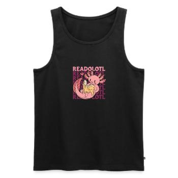 Redolotl Shirt Geschenk Bibliothek Bücher - Männer Premium Bio Tank Top - Schwarz - Vorne - Michal (187cm)
