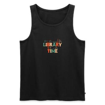 Library Time Shirt Gift Library - Men's Premium Organic Tank Top - black - Front - AI Model Male 178 light (178cm)
