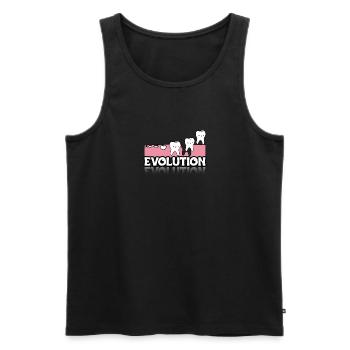 Cadeau Chemise de dentiste Evolution - Débardeur bio Premium Homme - noir - Devant - Michal (187cm)