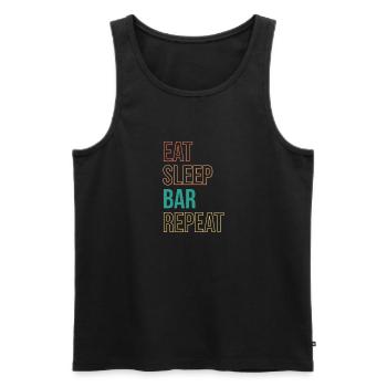 Eat Sleep Bar Repeat Shirt Bartender Barkeeper - Men's Premium Organic Tank Top - black - Front - Michal (187cm)