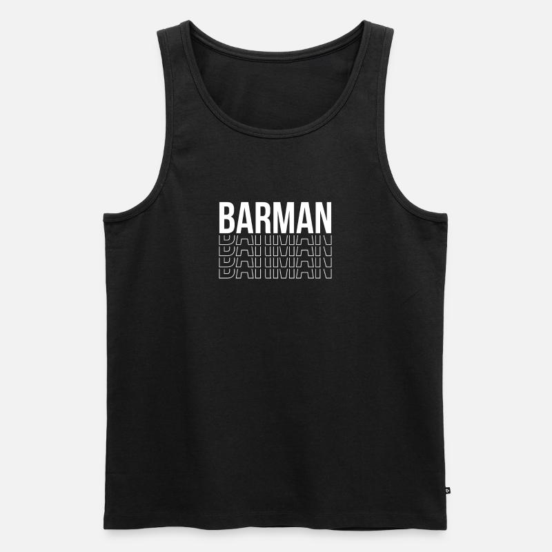 Barman Bartender Shirt Geschenk - Männer Premium Bio Tank Top - Schwarz