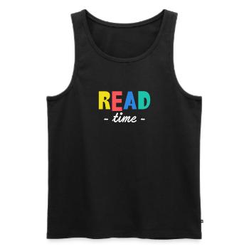 Read Time Shirt Gift - Men's Premium Organic Tank Top - black - Front - AI Model Male 178 light (178cm)