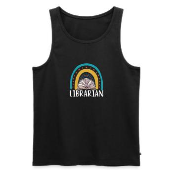 Librarian Shirt Geschenk - Männer Premium Bio Tank Top - Schwarz - Vorne - AI Model Male 178 light (178cm)