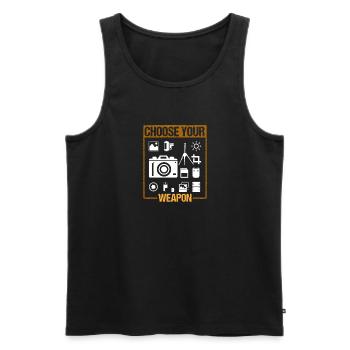 Choose Your Weapons Shirt Geschenk Fotograf - Männer Premium Bio Tank Top - Schwarz - Vorne - Michal (187cm)