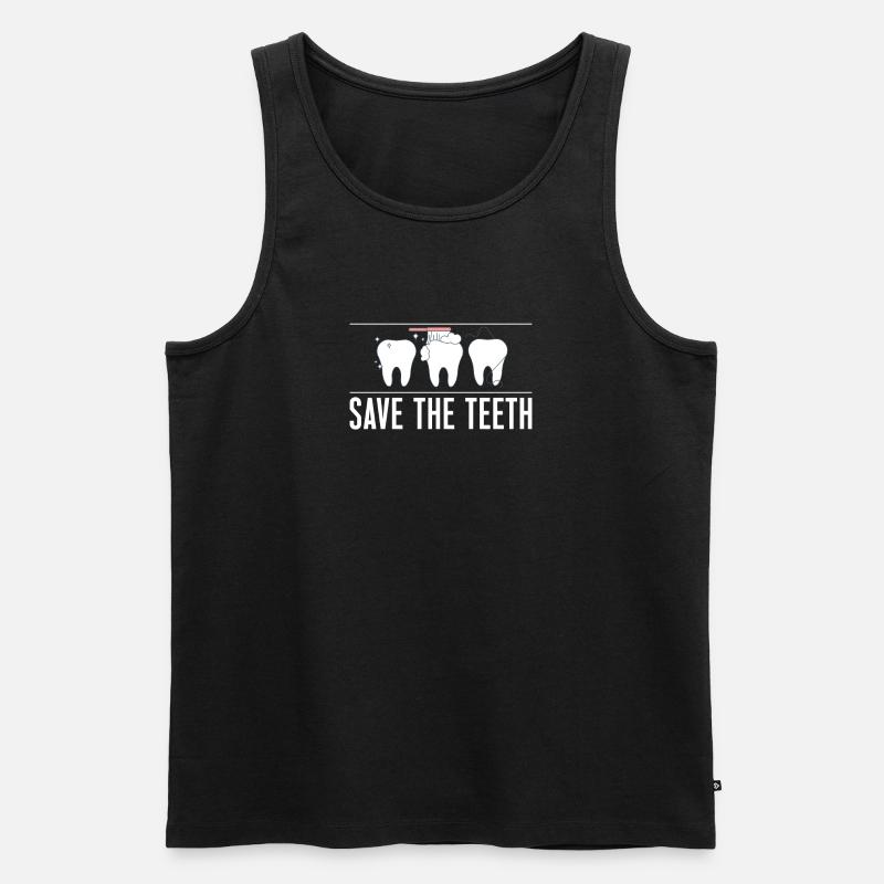 Save The Teeth - Männer Premium Bio Tank Top - Schwarz