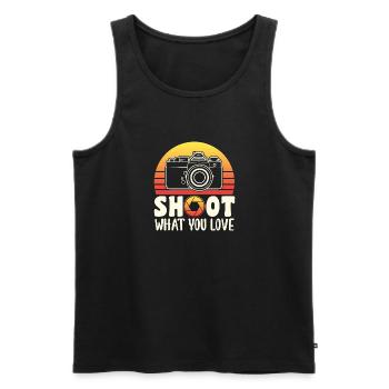 Shoot What You Love Shirt Fotograf - Männer Premium Bio Tank Top - Schwarz - Vorne - Michal (187cm)