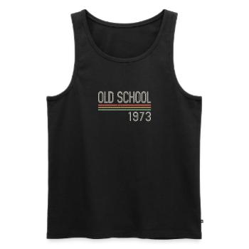 Vintage Retro Oldschool 1973 50e anniversaire - Débardeur bio Premium Homme - noir - Devant - Michal (187cm)