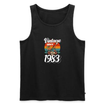 Vintage 40. Geburtstag Palmen Strand Urlaub - Männer Premium Bio Tank Top - Schwarz - Vorne - Michal (187cm)