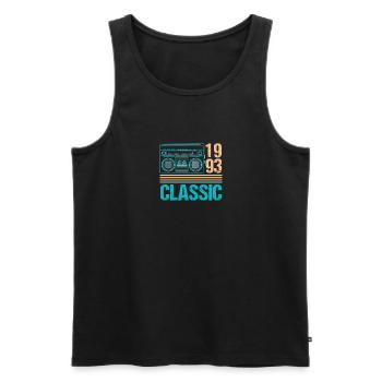 Radio Vintage Retro 1993 Chemise Cadeau - Débardeur bio Premium Homme - noir - Devant - Michal (187cm)