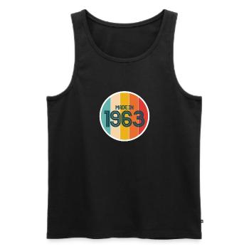Fabriqué en 1963 60e anniversaire Cadeau de chemise - Débardeur bio Premium Homme - noir - Devant - Michal (187cm)