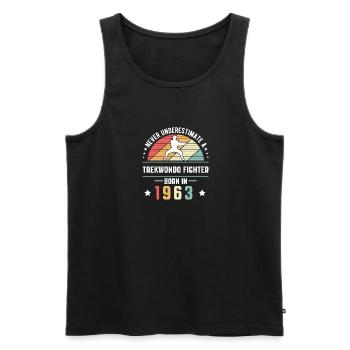 Never Understimate A Taekwondo Born In 1963 - Men's Premium Organic Tank Top - black - Front - AI Model Male 178 light (178cm)