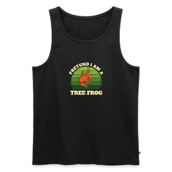 Pretend I Am A Tree Frog Baumfrosch Shirt - Männer Premium Bio Tank Top - Schwarz - Vorne - AI Model Male 178 light (178cm)