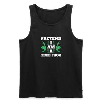 Pretend I Am A Tree Frog Baumfrosch Shirt - Männer Premium Bio Tank Top - Schwarz - Vorne - AI Model Male 178 light (178cm)