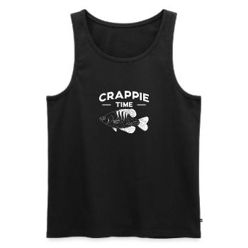 Crappie Time Shirt Gift - Men's Premium Organic Tank Top - black - Front - AI Model Male 178 light (178cm)