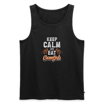 Keep Calm And Eat Crawfish Shirt Gift - Men's Premium Organic Tank Top - black - Front - Michal (187cm)