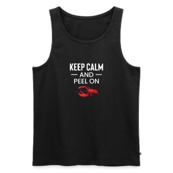 Keep Calm And Peel On Crawfish - Men's Premium Organic Tank Top - black - Front - AI Model Male 178 light (178cm)