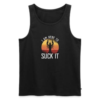 I Am Here To Suck It Shirt Geschenk Crawfish - Männer Premium Bio Tank Top - Schwarz - Vorne - Michal (187cm)