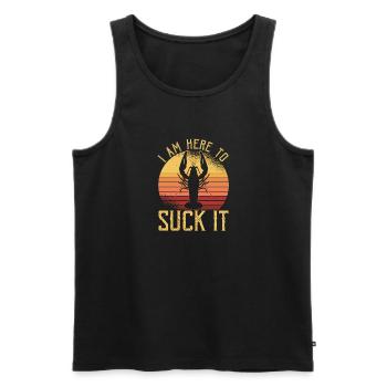 I Am Here To Suck It Shirt Gift Crawfish - Men's Premium Organic Tank Top - black - Front - Michal (187cm)
