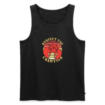 Respect The Crawfish Shirt Gift - Men's Premium Organic Tank Top - black - Front - Michal (187cm)