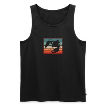Vintage Retro Crawfish - Men's Premium Organic Tank Top - black - Front - Michal (187cm)