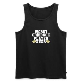 Le pire joueur de cribbage de tous les temps cadeau de maillot - Débardeur bio Premium Homme - noir - Devant - Michal (187cm)