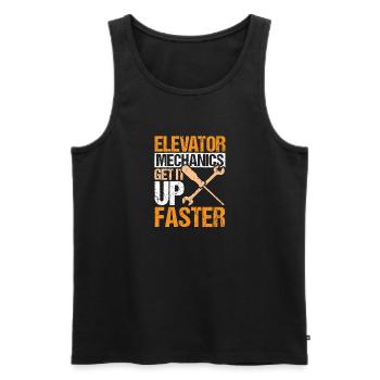 Elevator Mechanics Get It Up Faster - Männer Premium Bio Tank Top - Schwarz - Vorne - Michal (187cm)
