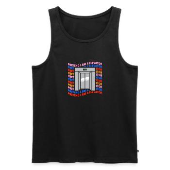 Pretend I Am A Elevator Shirt - Männer Premium Bio Tank Top - Schwarz - Vorne - Michal (187cm)
