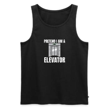 Pretend I Am A Elevator Shirt - Männer Premium Bio Tank Top - Schwarz - Vorne - Michal (187cm)
