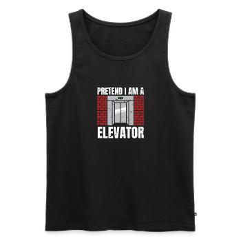 Pretend I Am A Elevator Shirt - Männer Premium Bio Tank Top - Schwarz - Vorne - Michal (187cm)