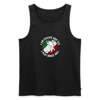 I Am Italian And Yes I Play Bocce Ball - Männer Premium Bio Tank Top - Schwarz - Vorne - AI Model Male 178 light (178cm)