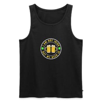 I Am Not Irish But My Beer Is - Men's Premium Organic Tank Top - black - Front - AI Model Male 178 light (178cm)