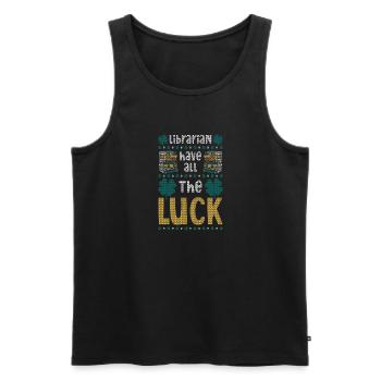 St. Patricks Day Bibliothekarin Bibliothek - Männer Premium Bio Tank Top - Schwarz - Vorne - AI Model Male 178 light (178cm)