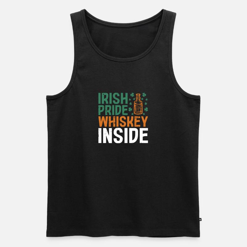 Irish Pride Whiskey Inside - Männer Premium Bio Tank Top - Schwarz