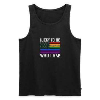 T-shirt LGBT de la Saint-Patrick - Débardeur bio Premium Homme - noir - Devant - Michal (187cm)