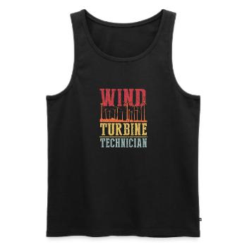 Wind Turbine Technician Shirt Geschenk - Männer Premium Bio Tank Top - Schwarz - Vorne - Michal (187cm)
